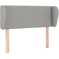 vidaXL Tête de lit avec oreilles gris clair 93x23x78/88 cm Tissu