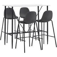 vidaXL Ensemble de bar 5 pièces tissu gris foncé
