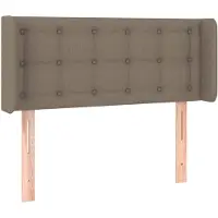 vidaXL Tête de lit avec oreilles taupe 103x16x78/88 cm Tissu