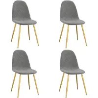 vidaXL Chaises à manger lot de 4 Gris clair Velours