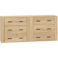 vidaXL Sideboards 2 pcs. chêne Sonoma bois composite