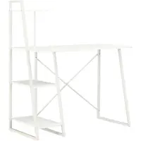 vidaXL Bureau avec étagère Blanc 102x50x117 cm