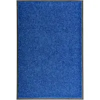 vidaXL Paillasson lavable Bleu 60x90 cm