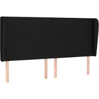 vidaXL Tête de lit avec oreilles Noir 183x23x118/128 cm Tissu