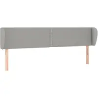 vidaXL Tête de lit avec oreilles gris clair 203x23x78/88 cm Tissu