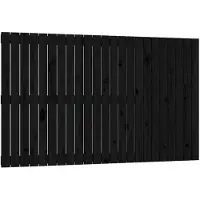vidaXL Tête de lit murale noire 147x3x90 cm pin massif
