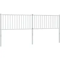 vidaXL Tête de lit de rechange en métal blanc 200 cm