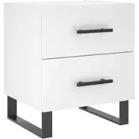 vidaXL Table de chevet blanc 40x35x47,5 cm bois d’ingénierie