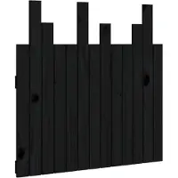 vidaXL Tête de lit murale noire 82,5x3x80 cm pin massif