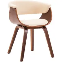 vidaXL Chaise de salle à manger Crème Bois courbé et similicuir