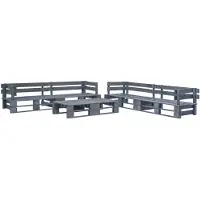 vidaXL Salon de jardin palette 6 pcs Bois Gris