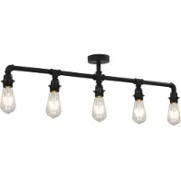 vidaXL Plafonnier noir 5 x E27 douilles