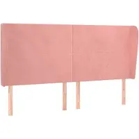 vidaXL Tête de lit avec oreilles rose 183x23x118/128 cm velours
