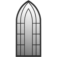 vidaXL Miroir de jardin noir 70x30 cm Fer