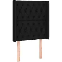 vidaXL Tête de lit avec oreilles Noir 83x16x118/128 cm Tissu