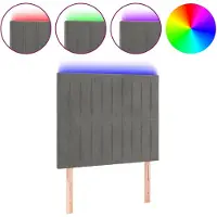 vidaXL Tête de lit LED gris clair 80x5x118/128 cm velours