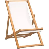 vidaXL Chaise longue teck 56x105x96 cm Crème