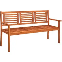 vidaXL Banc de jardin 3 places 150 cm en bois massif d'eucalyptus
