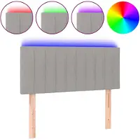 vidaXL Tête de lit LED gris clair 90x5x78/88 cm Tissu