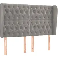 vidaXL Tête de lit avec oreilles gris clair 147x23x118/128 cm velours