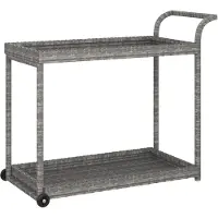 vidaXL Chariot de bar Gris 100x45x83 cm Poly rotin