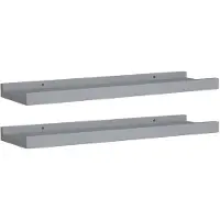 vidaXL Étagères à rebord pour cadre photo 2 pcs Gris 40x9x3 cm MDF