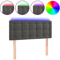 vidaXL Tête de lit LED gris foncé 90x5x78/88 cm velours