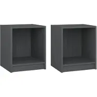 vidaXL Tables de chevet 2 pcs Gris 35,5x33,5x41,5cm Bois de pin massif
