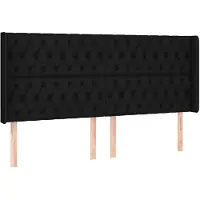vidaXL Tête de lit avec oreilles noir 183x16x118/128 cm Tissu
