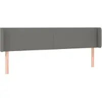 vidaXL Tête de lit avec oreilles gris foncé 203x16x78/88 cm Tissu