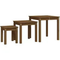 vidaXL Tables gigognes 3 pcs Marron miel Bois de pin massif