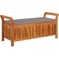 vidaXL Banc de jardin avec coussin 126 cm bois massif acacia