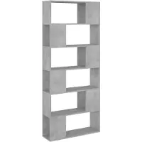 vidaXL Bibliothèque/Séparateur de pièce Gris béton Bois d'ingénierie