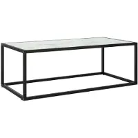 vidaXL Table d'appoint noire avec aspect marbre blanc verre 100x50x35 cm
