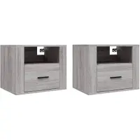 vidaXL Tables de chevet murales 2 pcs Sonoma gris 50x36x40 cm