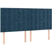 vidaXL Têtes de lit 4 pcs. Bleu foncé 100x5x78/88 cm velours