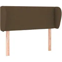 vidaXL Tête de lit avec oreilles brun foncé 103x23x78/88 cm Tissu