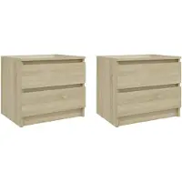 vidaXL Tables de chevet 2pcs chêne sonoma 50x39x43,5cm bois ingénierie