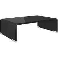 vidaXL Table TV/rehausseur d'écran verre noir 40x25x11 cm