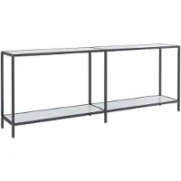 vidaXL Table console Blanc 200x35x75,5 cm Verre trempé