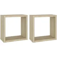 vidaXL Étagères cube murales 2 pcs chêne sonoma 30x15x30 cm