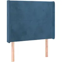 vidaXL Tête de lit avec oreilles bleu foncé 103x16x118/128 cm velours