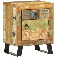 vidaXL Table de chevet 40 x 30 x 50 cm Bois de récupération massif
