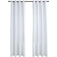 vidaXL Rideau occultant et anneaux en métal 2pcs Blanc cassé 140x225cm