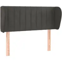 vidaXL Tête de lit avec oreilles gris foncé 103x23x78/88 cm velours