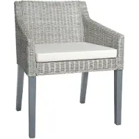 vidaXL Chaise de salle à manger avec coussin Gris Naturel Rotin