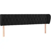 vidaXL Tête de lit avec oreilles Noir 183x23x78/88 cm Velours