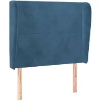 vidaXL Tête de lit avec oreilles bleu foncé 93x23x118/128 cm velours