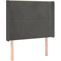vidaXL Tête de lit avec oreilles gris foncé 103x16x118/128 cm velours