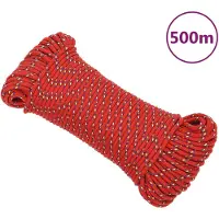 vidaXL Corde de bateau Rouge 5 mm 500 m Polypropylène